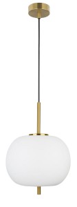 PILAR LE41754 Nowoczesna lampa wisząca o opływowym kształcie Biało-złota
