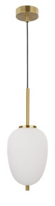 PILAR LE41759 Nowoczesna lampa wisząca o owalnym kloszu Elegancka lampa z metalu i szkła
