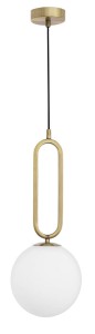 PINTO LE41764 Lampa wisząca nowoczesna z owalną oprawą i kloszem kulistym Elegancka lampa