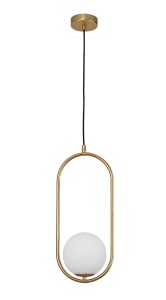 RENGO LE41771 Nowoczesna lampa wisząca złota z kloszem kulistym elegancka