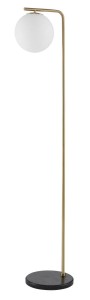 RIOJA LE41773 Lampa podłogowa złota z kloszem kulistym i marmurową podstawą Elegancka