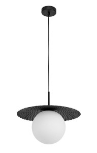 SALTO LE41781 Nowoczesna lampa wisząca z metalową osłoną i szklaną kulą Elegancki design
