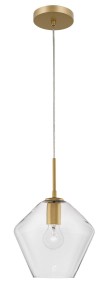 TULUA LE41795 Lampa wisząca nowoczesna złota z przezroczystym szkłem o fasetowanym kształcie