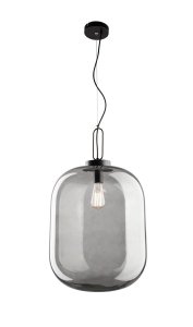 URENA LE41817 Nowoczesna lampa wisząca z aluminiowym kloszem o zaokrąglonym kształcie w kolorze czarnym