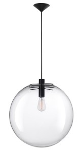 VALLE LE41820 Nowoczesna lampa wisząca o kulistym kloszu z przezroczystego szkła Elegancka lampa