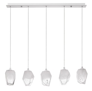 VIGIA LE41824 Nowoczesna lampa wisząca z pięcioma kloszami o fasetowanym kształcie