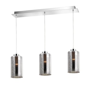 YERBA LE41830 Lampa wisząca nowoczesna Trzy cylindryczne klosze Szklane