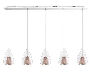 YUMBO LE41840 Nowoczesna lampa wisząca pięć kropli miedź