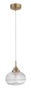 AHIGAL LE41852 Lampa wisząca nowoczesna złota z żebrowanym kloszem