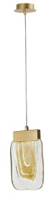 Aragua LE41859 Lampa wisząca nowoczesna złota z falistym szkłem Elegancka lampa