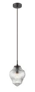 ARAUCA LE41863 Lampa wisząca nowoczesna z żebrowanym szklanym kloszem o eleganckim kształcie