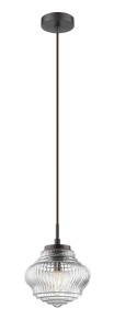 ARAUCA LE41864 Nowoczesna lampa wisząca z żebrowanym szklanym kloszem Elegancka lampa o klasycznym kształcie