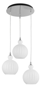 AVILES LE41886 Trzy-punktowa lampa wisząca Nowoczesny design Opływowe klosze z mlecznego szkła