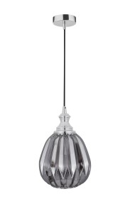 BAILEN LE41892 Nowoczesna lampa wisząca o żebrowanym kloszu Elegancka lampa z metalu i szkła