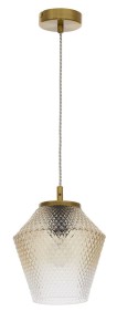 BERRIO LE41897 Nowoczesna lampa wisząca z geometrycznym kloszem z mosiądzu i szkła