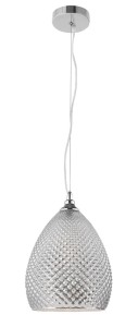 BOYACA LE41909 Nowoczesna lampa wisząca chromowana o geometrycznym kształcie z przezroczystym szkłem