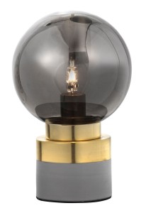 PLATA LE41931 Lampa stołowa Kulowe szkło Szary chrom Elegancka podstawa