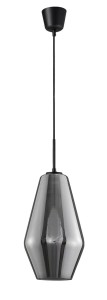 CANETE LE41938 Nowoczesna lampa wisząca o geometrycznym kształcie z czarno chromowym wykończeniem