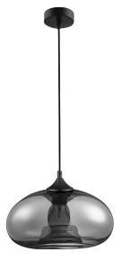 CANTOS LE41941 Nowoczesna lampa wisząca o opływowym kształcie w kolorze czarno-chromowym