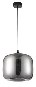 CANTOS LE41943 Lampa wisząca nowoczesna Czarno chromowana o zaokrąglonym kształcie z metalu i szkła