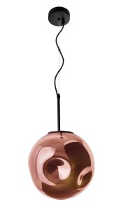 CARORA LE41956 Nowoczesna lampa wisząca miedziana o nieregularnym kształcie kuli