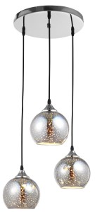 CERETE LE41964 Trójramienna lampa wisząca nowoczesna chromowane szklane kule