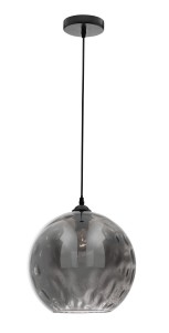 CIUDAD LE41969 Nowoczesna lampa wisząca Kulowe szkło Dymiony czarny design