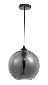 CIUDAD LE41971 Nowoczesna lampa wisząca Kulowe szkło Dymiony czarny Elegancki design