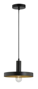 CUENCA LE41982 Nowoczesna lampa wisząca Czarno-złota o dyskowatym kloszu