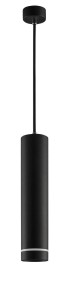 GETAFE LE42007 Nowoczesna lampa wisząca cylindryczna czarna z aluminiowym kloszem