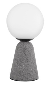IBAGUE LE42064 Lampa stołowa betonowa z kloszem kulistym Szara elegancja