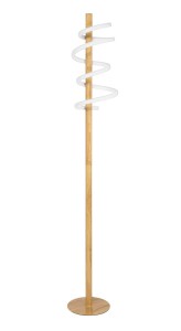 MERIDA LE42102 Lampa podłogowa Drewniana podstawa Spiralny klosz Nowoczesny design
