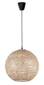 OVIEDO LE42121 Nowoczesna lampa wisząca z bambusa o kulistym kształcie  naturalny design