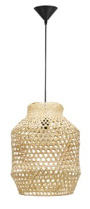 PALMAS LE42124 Nowoczesna lampa wisząca Rattanowy klosz o zaokrąglonym kształcie Naturalny styl