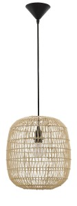 OVIEDO LE42128 Nowoczesna lampa wisząca z ratanu o owalnym kształcie  Naturalny styl