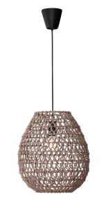 PARANA LE42140 Nowoczesna lampa wisząca Pleciona kula mokka z papieru