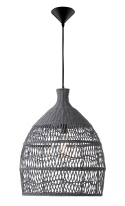 PERICO LE42142 Nowoczesna lampa wisząca z rattanu kulisty szary abażur