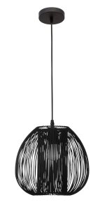 PIRITU LE42148 Nowoczesna lampa wisząca Czarna owalna konstrukcja z aluminium