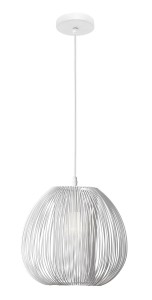 PIRITU LE42150 Nowoczesna lampa wisząca Biała Ażurowa kula z aluminium