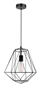 PUERTO LE42159 Lampa wisząca nowoczesna geometryczna czarna o diamentowym kształcie
