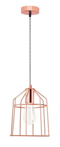 RAWSON LE42162 Lampa wisząca nowoczesna miedziana o geometrycznym kształcie klatki