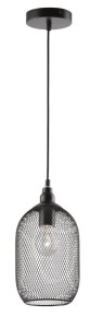 SIBATE LE42169 Lampa wisząca nowoczesna Czarna metalowa o cylindrycznym kształcie z siatkową oprawą