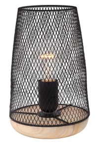SOACHA LE42173 Lampa stołowa Siatkowa z drewnianą podstawą