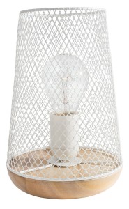 SOACHA LE42174 Lampa stołowa Biała siatka drewniana podstawa Stożkowy kształt