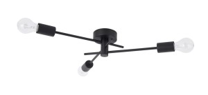 SOCOPO LE42175 Lampa sufitowa nowoczesna Trzyramienna czarna metalowa o asymetrycznym kształcie