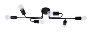 SOCOPO LE42176 Nowoczesna lampa sufitowa sześć ramion czarna elegancka