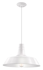 TARIBA LE42184 Nowoczesna lampa wisząca Biała metalowa o stożkowym kloszu