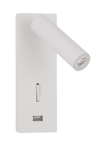 ZARZAL LE42224 Lampa ścienna nowoczesna cylindryczna aluminiowa z USB