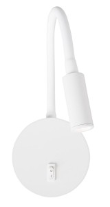 ALMERIA LE42229 Lampa ścienna nowoczesna z giętkim ramieniem i cylindrycznym kloszem Biała aluminiowa lampa o minimalistycznym designie