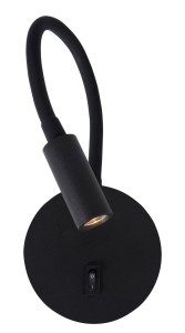 ALMERIA LE42232 Nowoczesna lampa ścienna z giętkim ramieniem cylindryczna czarna aluminiowa